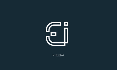 Alphabet letter icon logo EI