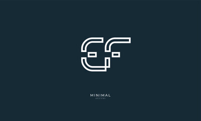 Alphabet letter icon logo EF