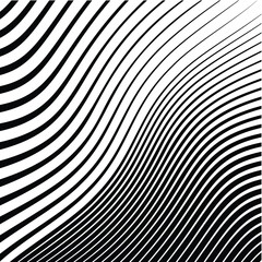 Abstract warped Diagonal Striped Background . Vector curved twisted slanting, waved lines texture
