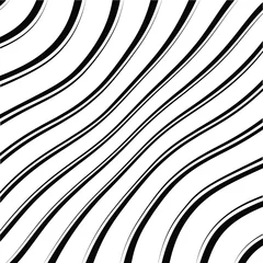 Foto op Canvas Abstract warped Diagonal Striped Background . Vector curved twisted slanting, waved lines texture © miloje