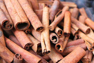 Cinnamon Sticks at a Market Stall, Dubai Souk