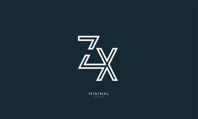 Alphabet letter icon logo ZX