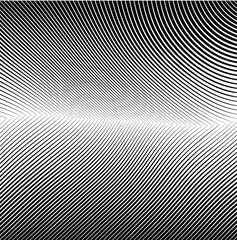 Abstract warped Diagonal Striped Background . Vector curved twisted slanting, waved lines texture