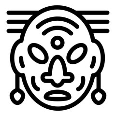 
Trendy glyph icon of traditional face mask 
