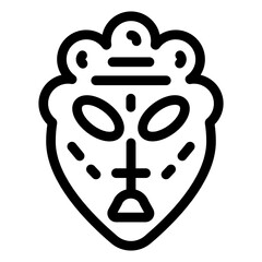 
A decorative edthhic mask icon, filled vector of prills mask 
