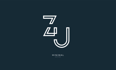 Alphabet letter icon logo ZU