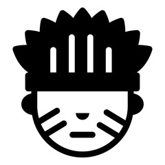 
Design of african male vector in editable glyph style 
