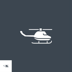 Emergency Helicopter related vector glyph icon. Isolated on black background. Vector illustration.