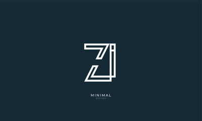 Alphabet letter icon logo ZI