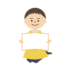 絵本を開いて見せている男性保育士のイラスト