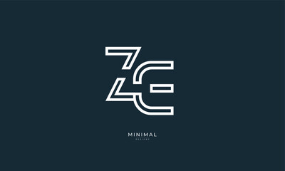 Obraz premium Alphabet letter icon logo ZE