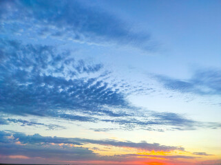 Sunset and cloud in sky for background.