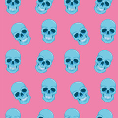 wallpaper with skulls on a pink background