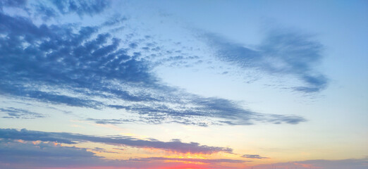 Sunset and cloud in sky for background.