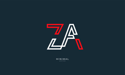 Alphabet letter icon logo ZA