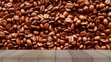 coffee beans background, organic coffee seed