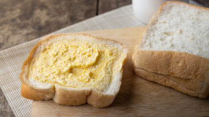 Butter Bread and Milk For breakfast