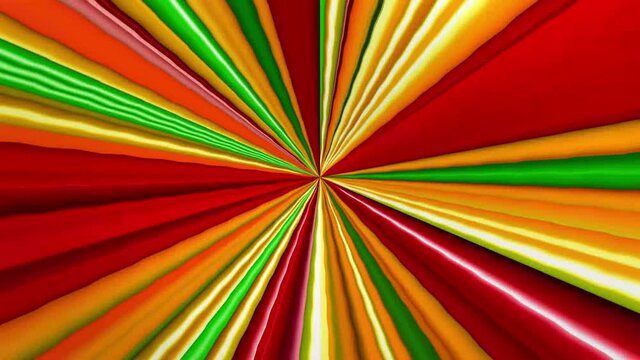 Rotating geometric colorful rainbow lines.
