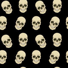wallpaper with skulls on black background