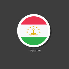 Tajikistan flag Vector circle with flags.