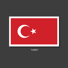 Turkey flag Vector Square Icon