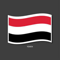 Yemen flag Vector waving with flags.