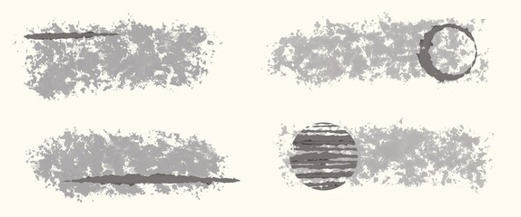 set of hand drawn blots Abstract background grey and dark