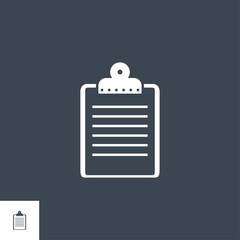 Clipboard related vector glyph icon. Isolated on black background. Vector illustration.