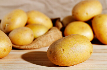Close up of yellow potatoes