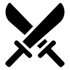 
Cross swords vector style, medieval swords in editable icon 

