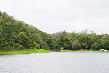 reservoir that tourists come to relax or camping during the holiday