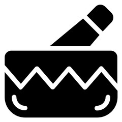 
Mortar and pestle vector in glyph design

