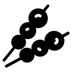 
Japanese dango icon in modern filled style 
