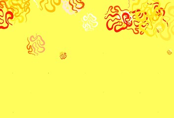 Light Red, Yellow vector background with abstract shapes.