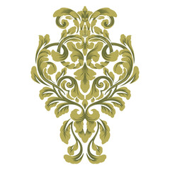 Vector damask element. Isolated damask central illistration. Classical luxury old fashioned damask ornament, royal victorian texture for wallpapers, textile, wrapping