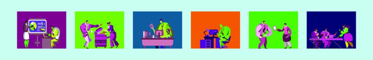 Business process infographics. Brainstorm, big idea, consulting, partnership, contract. Flat style vector illustration