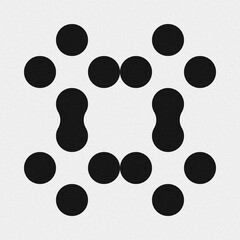 Abstract Cross Pattern Dots Logo generative computational art illustration