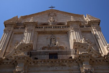 Italy, Sicily: Detail of  st Sebastiano Church in Catania.