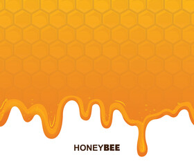 Seamless honeycomb pattern with flowing honey