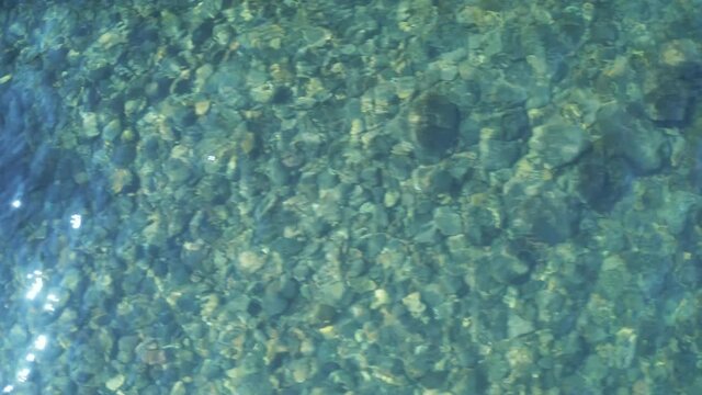 Aerial view of the water surface of lake Baikal, Russia