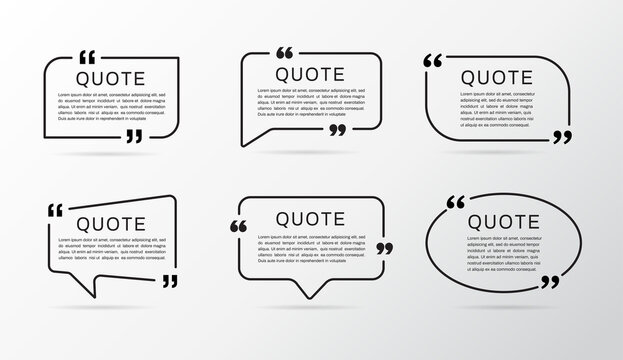 Quote frames set. Quote box. Vector illustration 