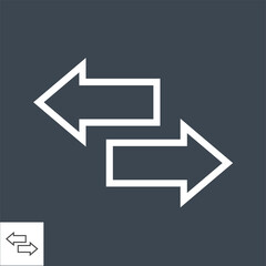 Arows Thin Line Vector Icon. Flat icon isolated on the black background. Editable EPS file. Vector illustration.