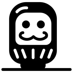 
Japan traditional mask, editable glyph icon 
