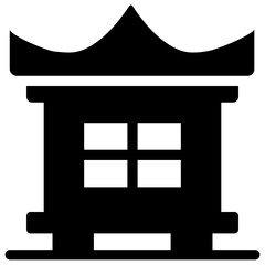 
Religion pagoda vector style, building in editable icon 
