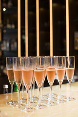 Champagne in glasses on a very special event