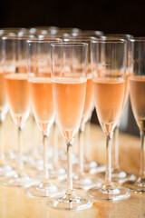 Champagne in glasses on a very special event