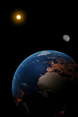 earth at the night. my world. elements of this image furnished by NASA. 3D illustration