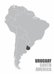South America Uruguay map