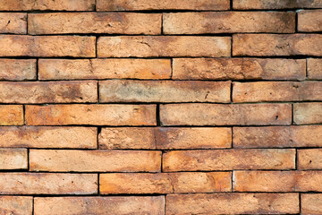 Grunge old red brick pattern wall textured background.