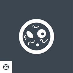 Bacteriology related vector glyph icon. Isolated on black background. Vector illustration.